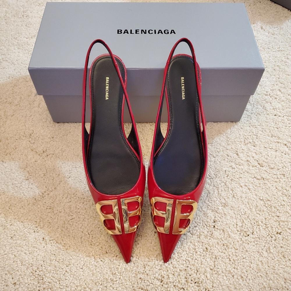 Balenciaga Knife Patent Flat Slingback - Picture 4 of 4
